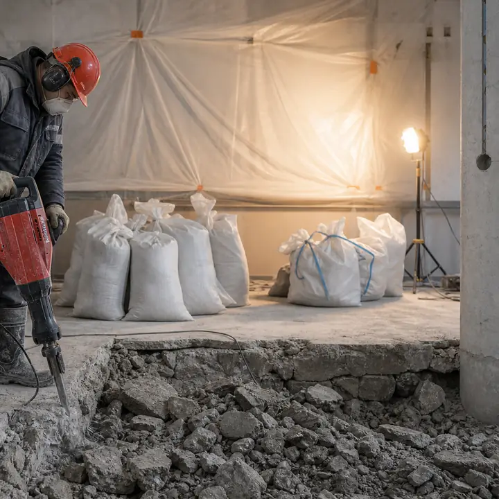 Ручной перфоратор Hilti TE 3000-AVR на объекте