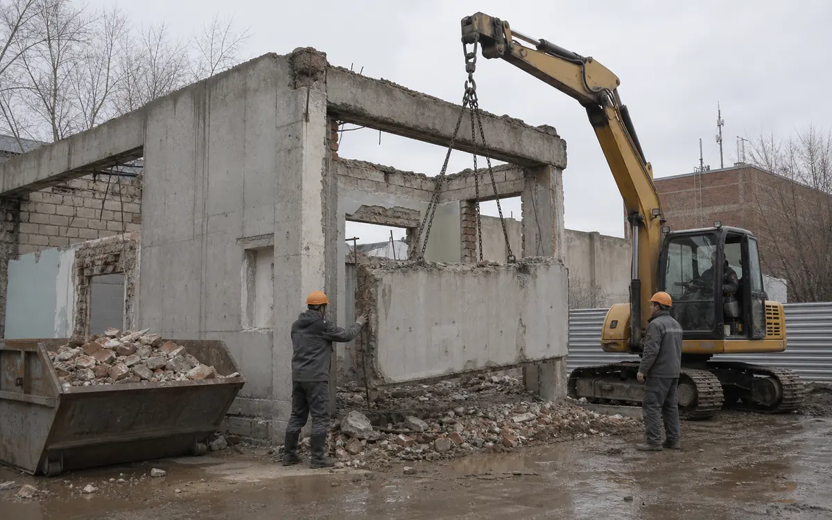 Фото объекта: Демонтаж и сооружений зданий
